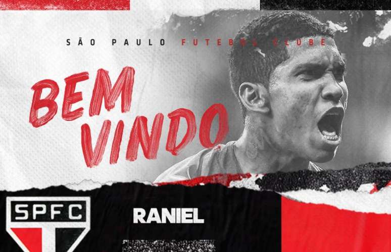 Raniel anunciado pelo São Paulo (Imagem: Divulgação/São Paulo)
