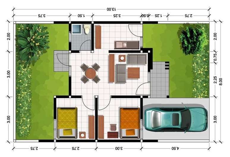 45. Os quartos espelhados de plantas de casas modernas são ótimos para otimizar espaço. Imagem: Decor Fácil