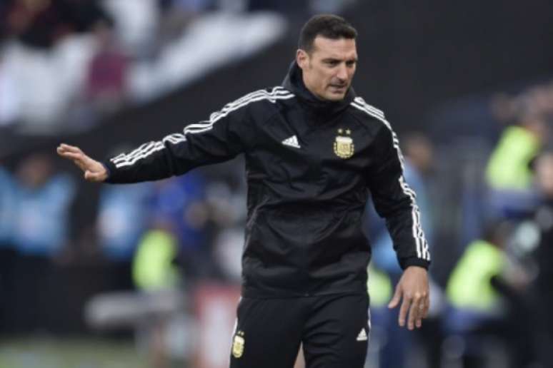 Técnico da Argentina na decisão do terceiro lugar da Copa América neste sábado (Foto: DOUGLAS MAGNO / AFP)