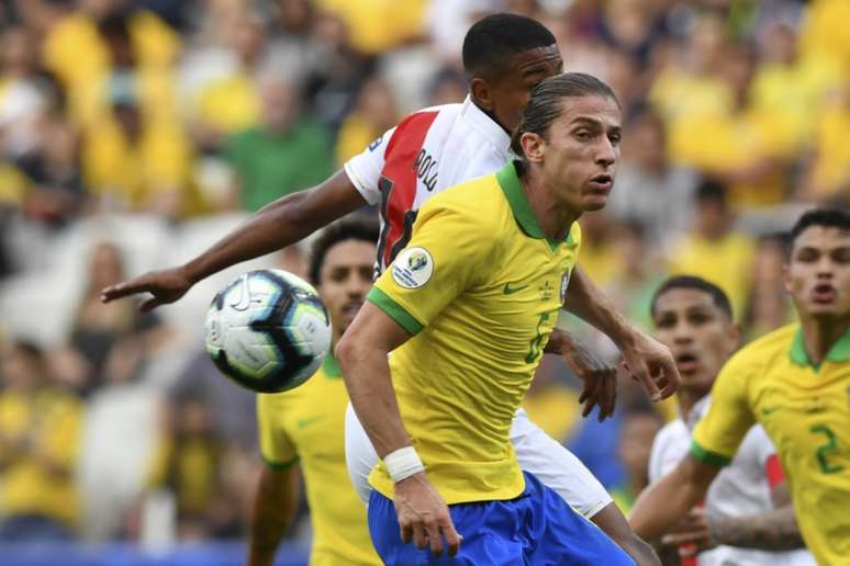 Filipe Luis na Copa América (Foto: NELSON ALMEIDA / AFP)