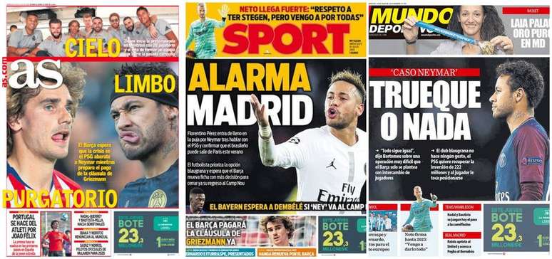 Novela Neymar domina os jornais na Espanha