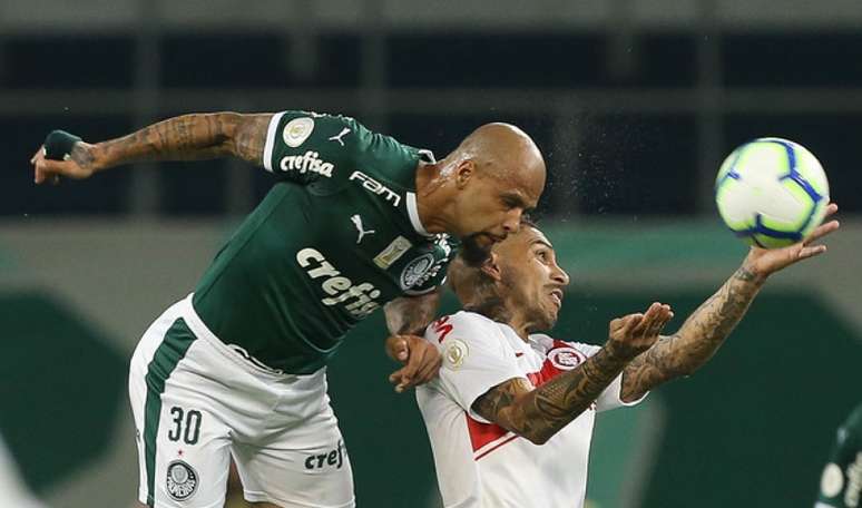 Palmeiras de Felipe Melo bateu Inter de Paolo Guerrero por 1 a 0 em 4 de maio, no Allianz Parque (Agência Palmeiras)