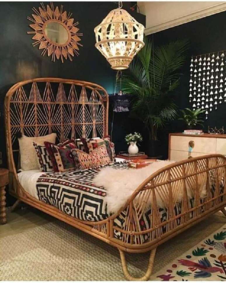 57.. M&oacute;veis rattan para decora&ccedil;&atilde;o de quarto &ndash; Foto: Trendehouse