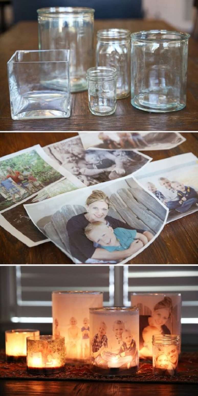 48. Como decorar vidros com fotografia. Fonte: Pinterest