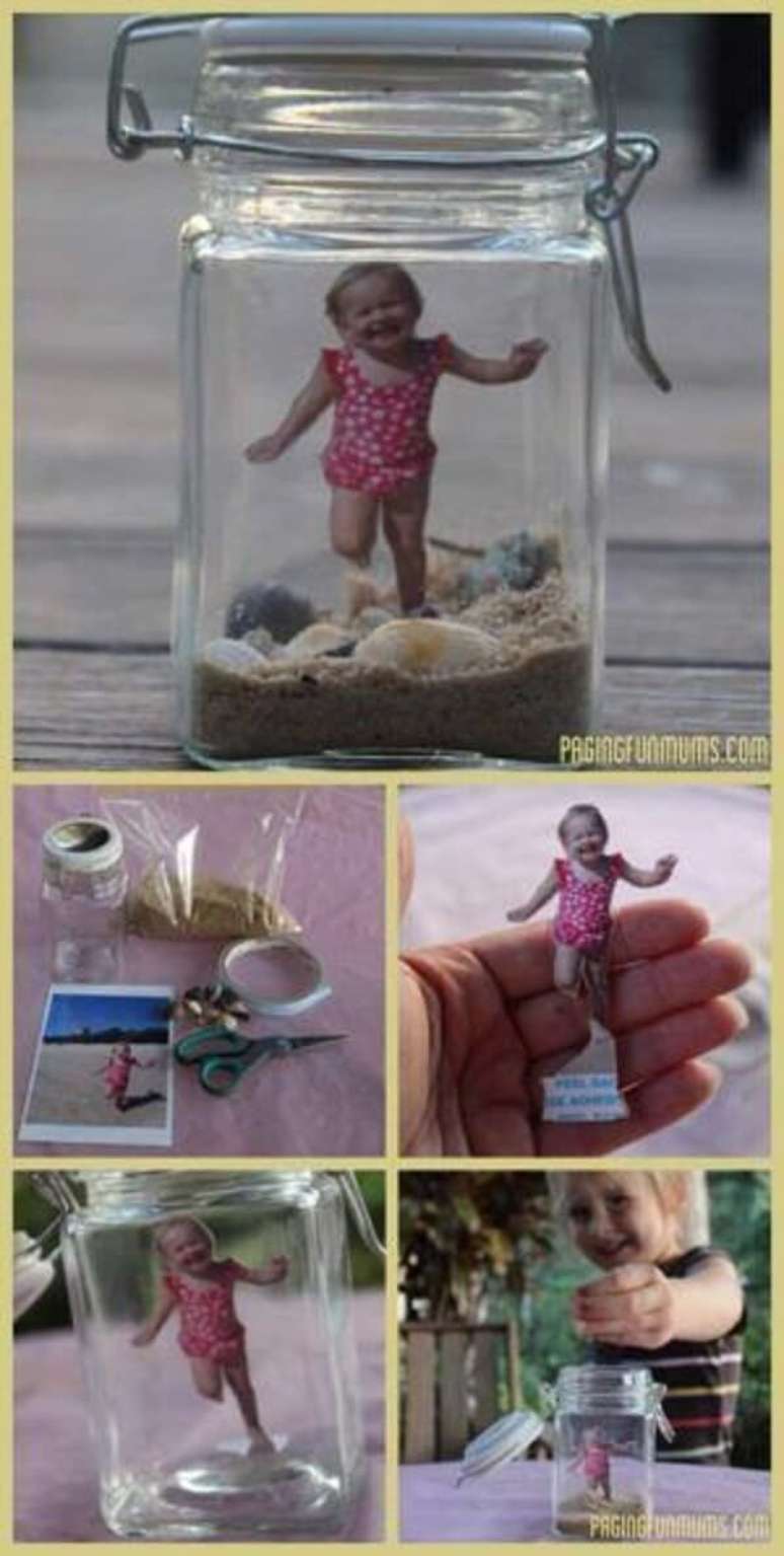 50. Como decorar vidros com fotografia. Fonte: Pinterest