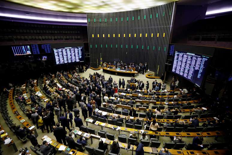 A general view of the plenary chamber of deputies during a session to vote the pension reform bill in Brasilia, Brazil July 9, 2019. REUTERS/Adriano Machado