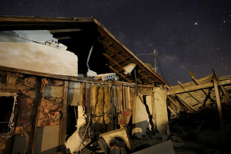 Casa destruída por um terremoto na California. 6/7/2019. REUTERS/David McNew     