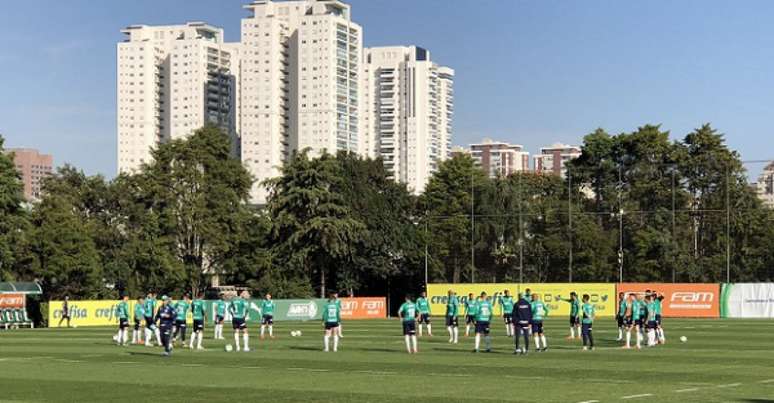 Treino do Palmeiras nesta sexta-feira, na Academia de Futebol (Foto: Thiago Ferri)
