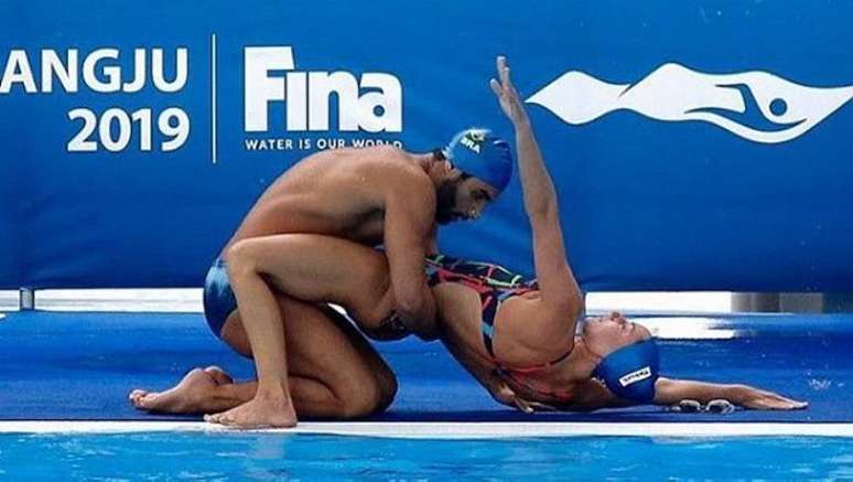 Dueto misto se classifica para disputar medalha no Mundial de Esportes Aquáticos.