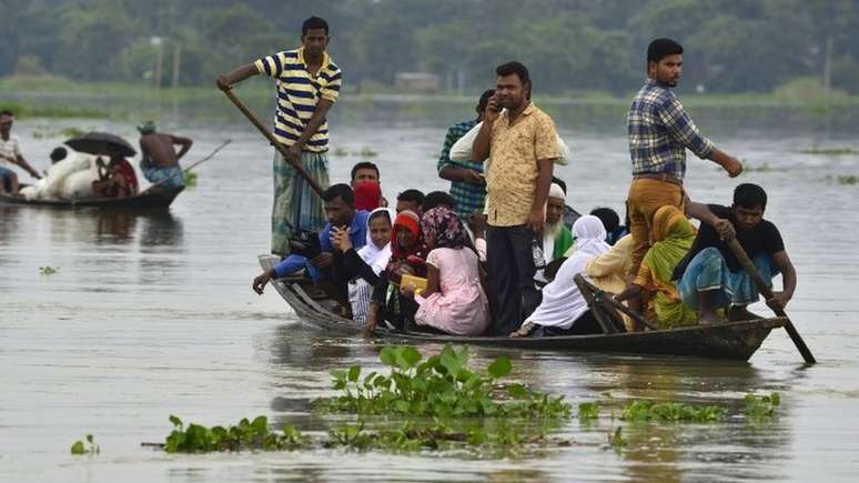 Inundações causaram destruição em Assam, na Índia