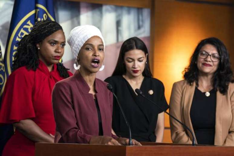 Ayanna Pressley, Ilhan Omar, Alexandria Ocasio-Cortez e Rashida Tlaib, as quatro congressistas ofendidas por Trump