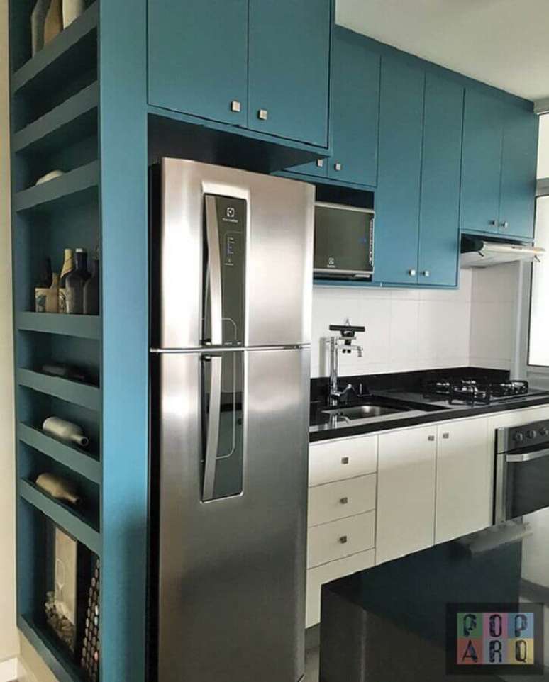 17. O azul petróleo cor pode ser usado em todos os ambientes da casa, só é necessário achar a tonalidade que melhor se adapta ao estilo de decoração – Foto: PopArt Arquitetura & Design