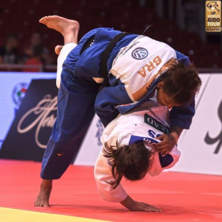 Rafaela Silva em ação durante o Grand Prix de Budapeste