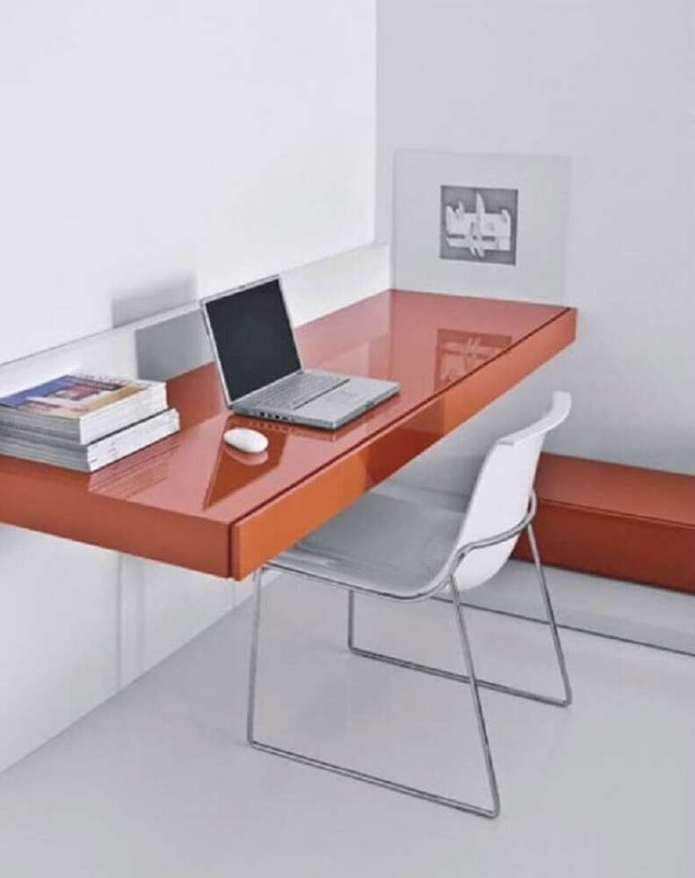 42. Modelos simples de escrivaninhas suspensas para decora&ccedil;&atilde;o clean