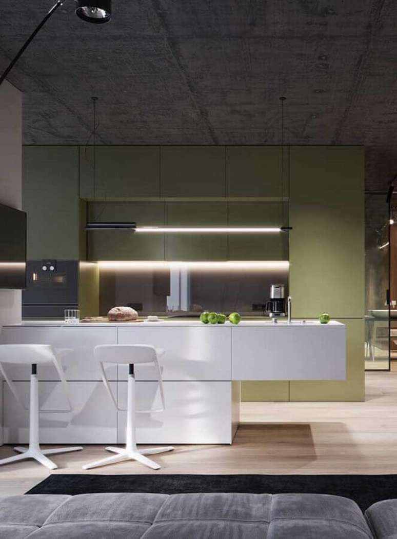 20. Invista na integração da sua cozinha moderna com outros ambientes da casa – Foto: Pinterest