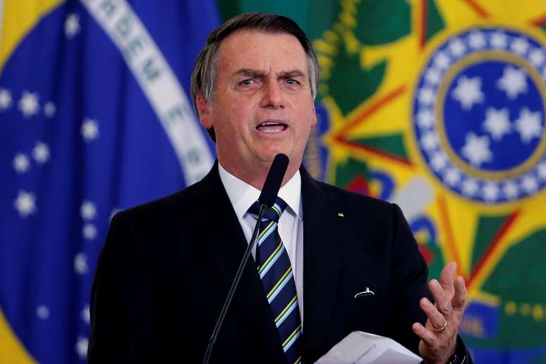 Presidente Jair Bolsonaro em cerimônia no Palácio do Planalto
18/07/2019
REUTERS/Adriano Machado