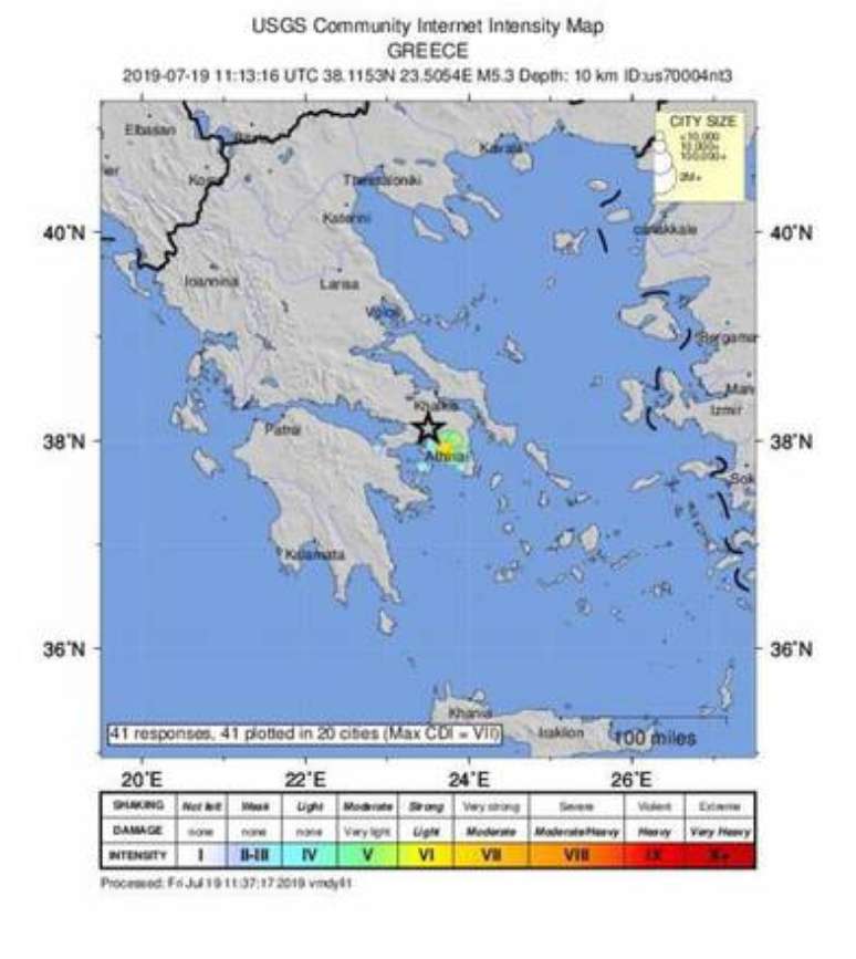 Terremoto de 5 graus atinge Atenas, na Grécia