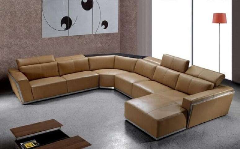 38. Decoração para sala ampla com sofá de canto modernos – Foto: Sectional Sofas