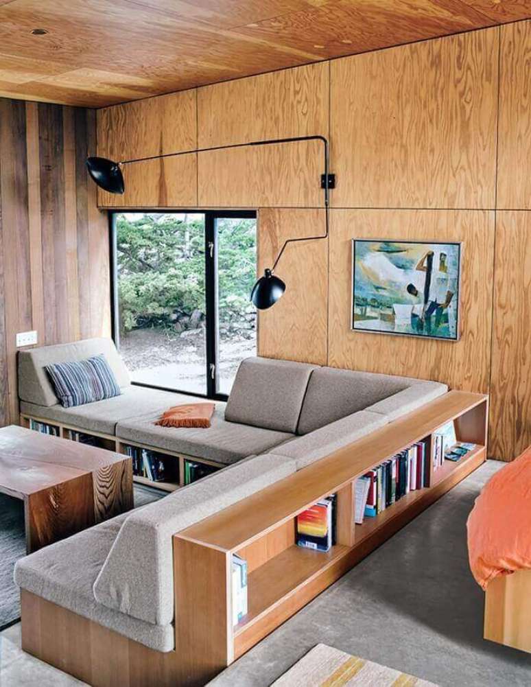 41. Sofás modernos para sala com móveis planejados – Foto: Bjørn Studio