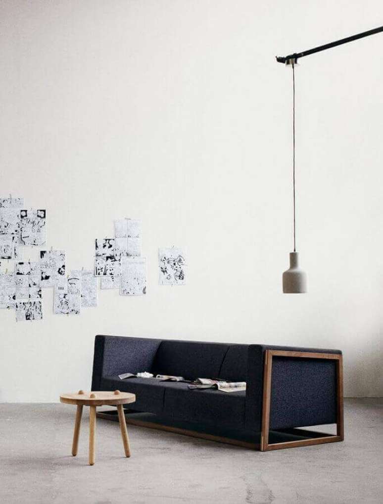 53. Modelos de sofás modernos com base de madeira – Foto: Cinque cose belle