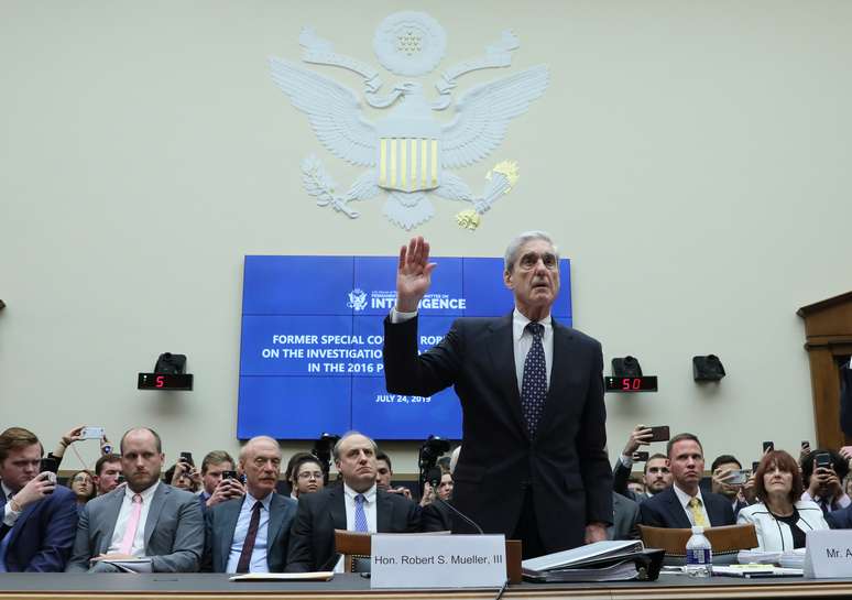 Ex-procurador especial dos EUA Robert Mueller durante audiência no Congresso
24/07/2019
REUTERS/Jonathan Ernst