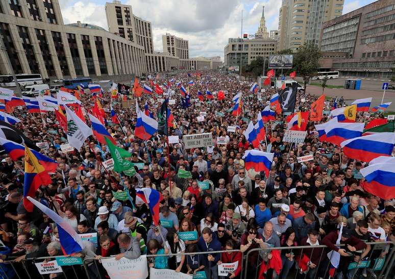 Protesto em Moscou a favor de candidatos independentes para eleição legislativa local
20/07/2019
REUTERS/Tatyana Makeyeva
