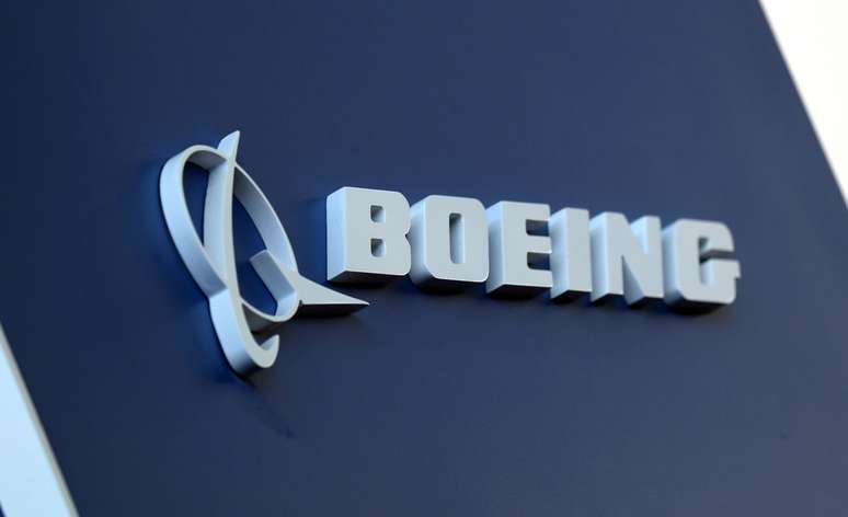 Logotipo da Boeing durante o Latin American Business Aviation Conference & Exhibition fair (Labace) em São Paulo. 14/8/2018. REUTERS/Paulo Whitaker