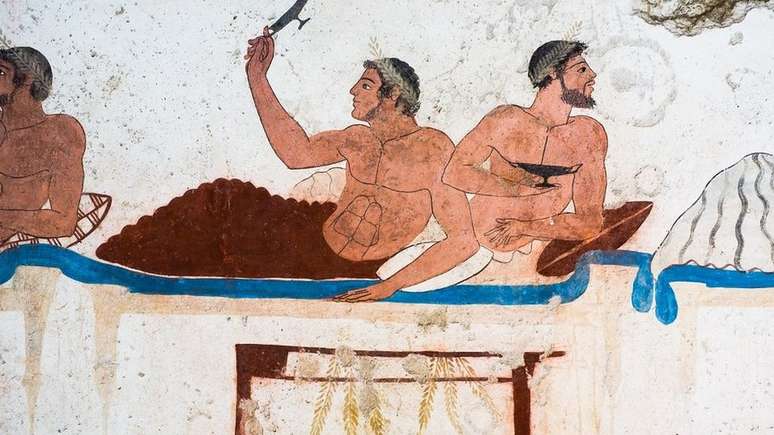 As camas gregas e romanas eram usadas com frequ&ecirc;ncia para comer