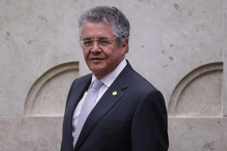  O ministro Marco Aurélio durante sessão no plenário do Supremo Tribunal Federal (STF), em Brasília