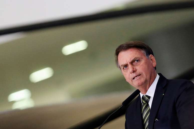 Presidente Jair Bolsonaro durante cerim&ocirc;nia no Pal&aacute;cio do Planalto, em Bras&iacute;lia
30/07/2019
REUTERS/Adriano Machado