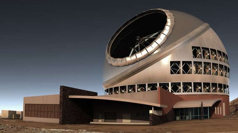 É assim que o Telescópio Trinta Metros (TMT, na sigla em inglês) ficaria se fosse construído.