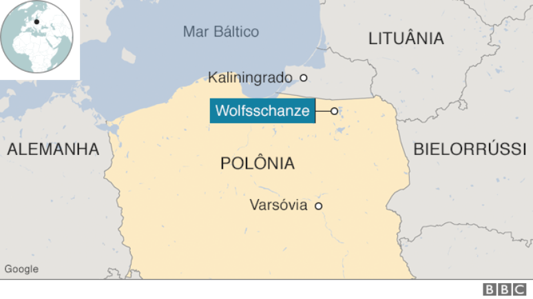 Mapa mostrando onde ficava o QG, no Nordeste da Pol&ocirc;nia
