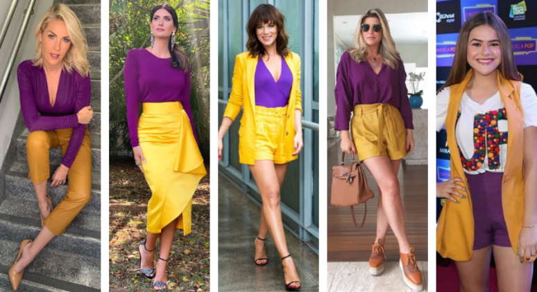 Famosas apostam em amarelo e roxo (Fotos: Instagram/Reprodução)