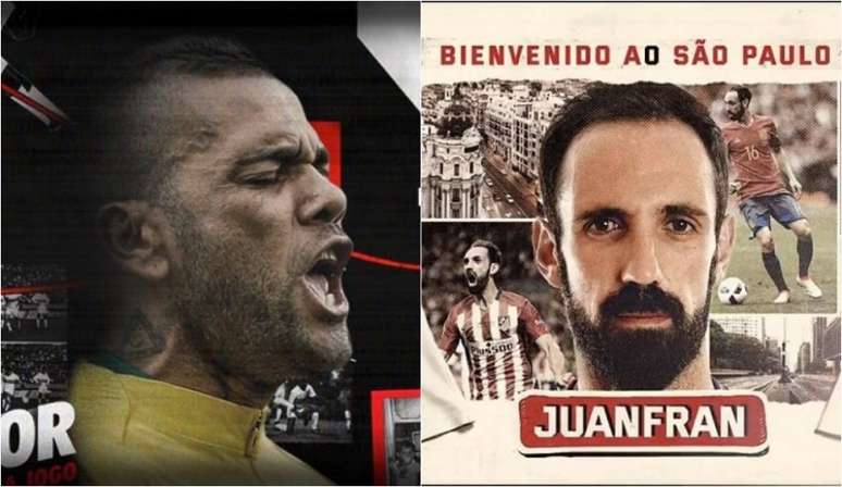 Daniel Alves e Juanfran chegam para reforçar perfil vencedor do elenco (Foto: Montagem/Divulgação/São Paulo)