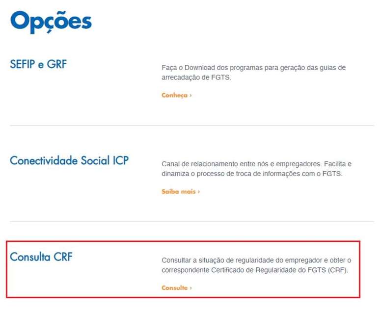Op&ccedil;&atilde;o "Consulta ao CRF"