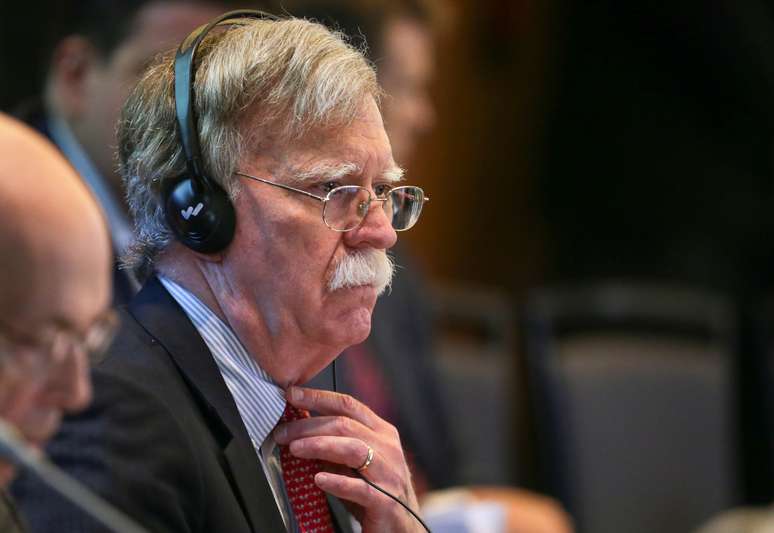 Secret&aacute;rio de Seguran&ccedil;a Nacional dos Estados Unidos, John Bolton, durante c&uacute;pula sobre a Venezuela, realizada em Lima, Peru. 6/8/2019. REUTERS/Guadalupe Pardo 