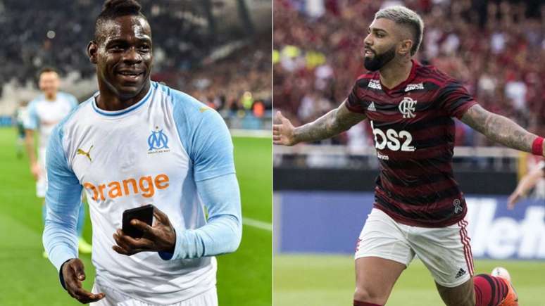 Flamengo negocia chegada de Balotelli (esq.) e permanência de Gabigol (dir.) (Divulgação; Delmiro Junior/Photopremium)