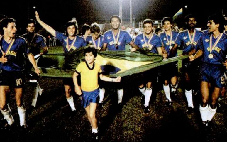 Em 1987, Brasil conquistava último ouro no futebol masculino em Pan-americanos (Foto: Reprodução)
