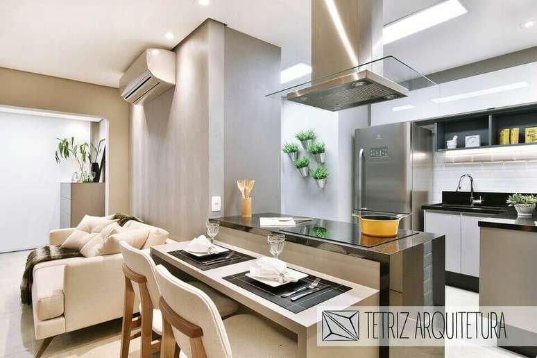 18. O ar condicionado split &eacute; interessante para casas compactas. Projeto de Tetriz Arquitetura e Interiores