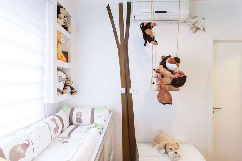 26. Em quartos infantis, o ar condicionado split &eacute; mais do que necess&aacute;rios para o bem-estar da crian&ccedil;a. Projeto de Fabriana Marques Aloia