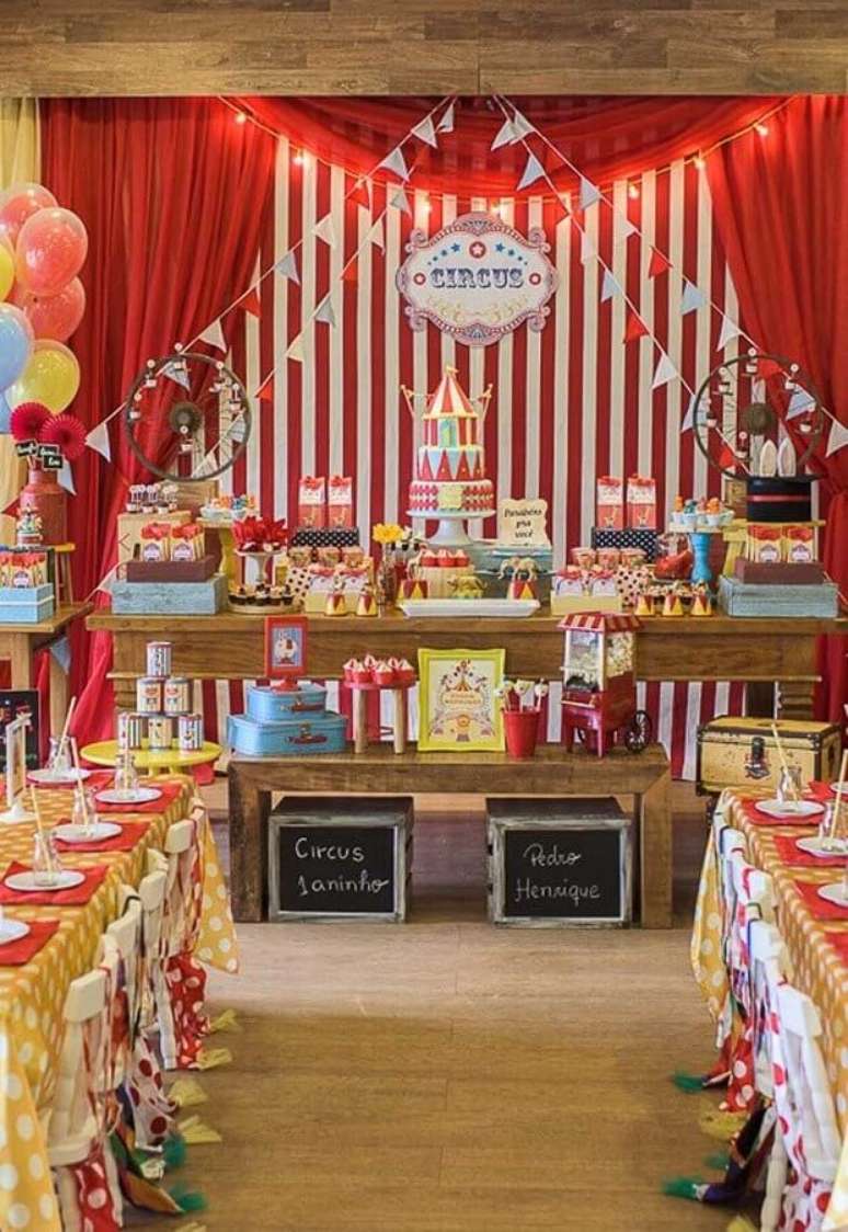 76. Temas de festa de aniversário com decoração de circo – Foto: Pinterest