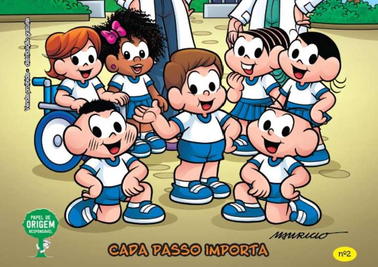 Nova revista da 'Turma da Mônica' fala dos medos do personagem com distrofia muscular de Duchenne.