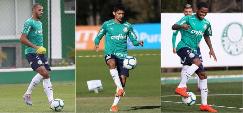 Vitor Hugo, Gustavo Scarpa e Luiz Adriano podem ser novidades no Palmeiras (Foto: Ag. Palmeiras)