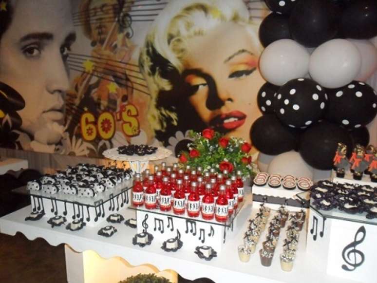 58. Painel para decora&ccedil;&atilde;o anos 60 inspirado em cl&aacute;ssicos do cinema e da m&uacute;sica &ndash; Por: Pinterest