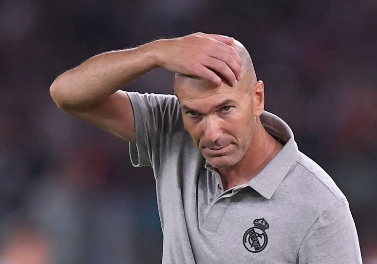 Técnico do Real Madrid, Real Madrid, durante amistoso contra a Roma, na Itália
11/08/2019 REUTERS/Alberto Lingria