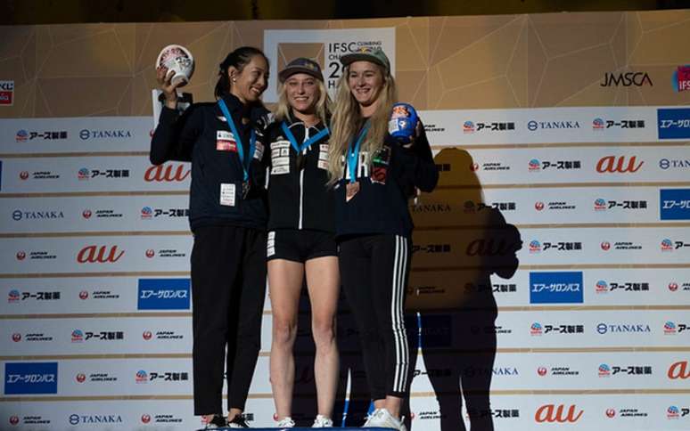 Janja Garnbret éa primeira mulher da história a ganhar duas edições seguidas do Mundial (Foto: Eddie Fowke/IFSC)