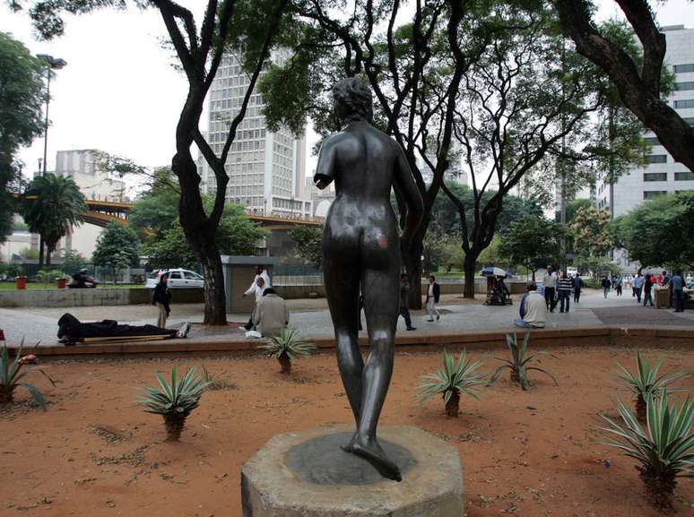 Estátua "Diana, a Caçadora" desapareceu da Praça Pedro Lessa, no Vale do Anhangabaú, centro de São Paulo 