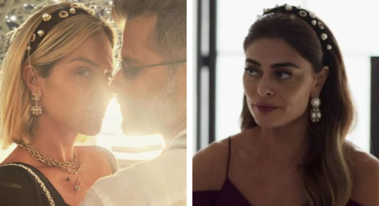 Giovanna Ewbank e Juliana Paes usam tiaras iguais (Fotos: @gio_ewbank/Instagram/Reprodução - @adonadopedacoprints/Instagram/Reprodução)