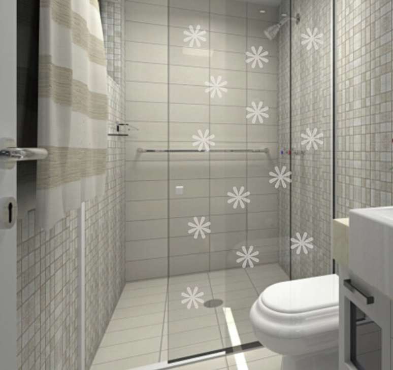 32. Adesivo para box de banheiro jateado delicado. Fonte: Pinterest
