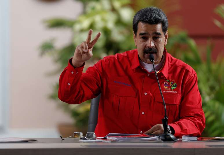 Presidente da Venezuela, Nicol&aacute;s Maduro, durante reuni&atilde;o do Foro de S&atilde;o Paulo, em Caracas
28/07/2019 REUTERS/Manaure Quintero